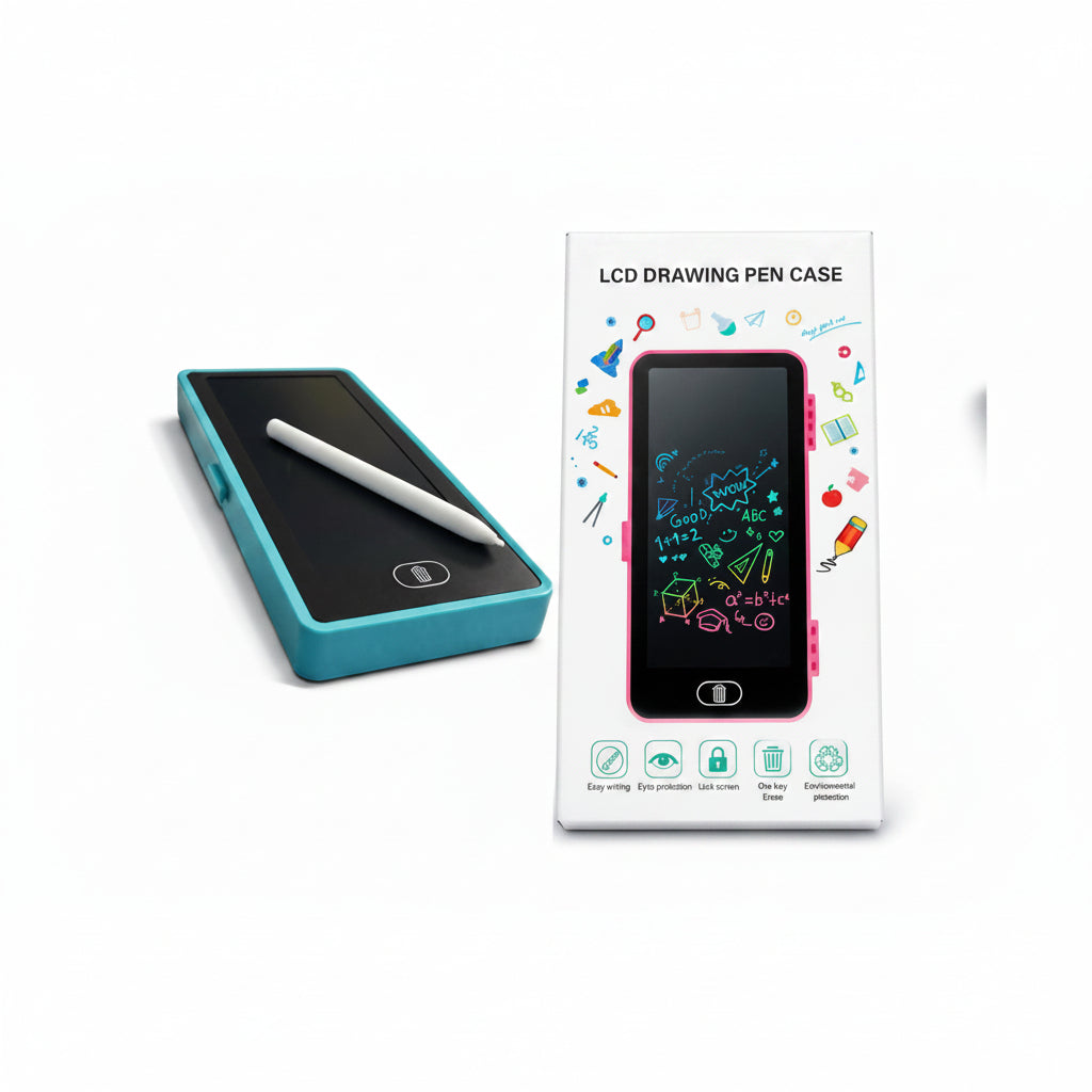 LCD Drawing Pen Case | 2-in-1 LCD Writing Tablet & Pencil Box for Kids