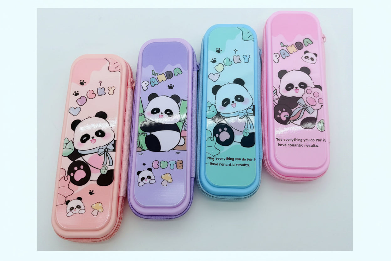 Cute Panda EVA Pencil Case with Zipper for Kids